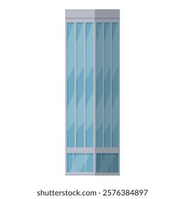 Sleek vector design of a contemporary skyscraper with glass windows