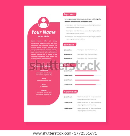 Sleek vector design of a professional CV or resume template with a minimalist cover letter and letterhead. Perfect for job applications, HR materials, or career-focused designs Stock photo © 