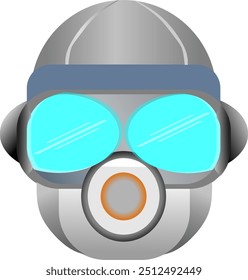 A sleek vector design of a robot head, ideal for enhancing robot-themed designs. This versatile illustration can be used as a logo, or on technology billboard, and other promotional materialas