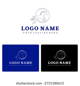 Sleek vector emblem of a striding horse, ideal for business coaching, equestrian branding, or athletic gear logos.