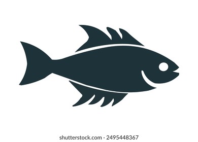 Sleek Vector Fish Silhouette Design Art