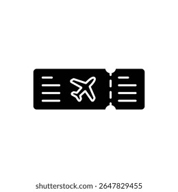 A sleek vector icon of an airplane ticket Boarding Pass, perfect for themes of travel, booking, or aviation.