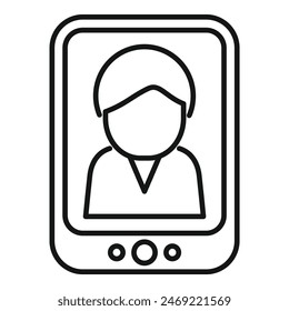 A sleek vector icon of a person's silhouette for interface design