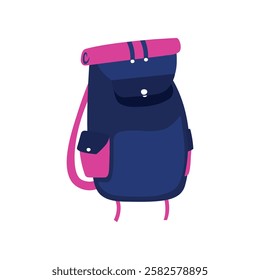 A sleek vector illustration of a backpack in a minimalist style, ideal for travel, adventure, and outdoor-themed designs.