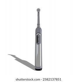 A sleek vector illustration of an electric toothbrush featuring a modern design, ideal for dental care branding, hygiene product visuals, and healthcare-related graphics.