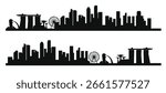 A sleek vector illustration featuring the iconic cityscape silhouette of Singapore