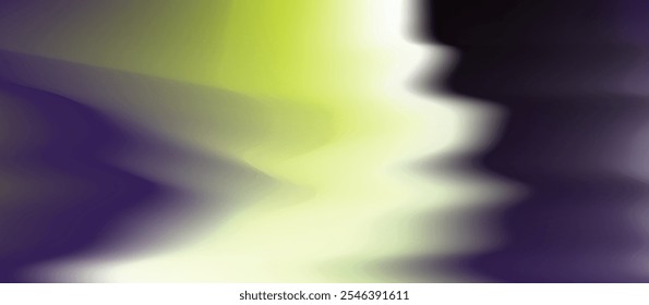 Schlanke Vektorgrafik mit glatten, wellenförmigen Farbverläufen, die von tiefem Schwarz und Violett zu lebendigem Gelb übergehen. Das abstrakte Design erweckt ein Gefühl von fließender Bewegung und Dynamik.