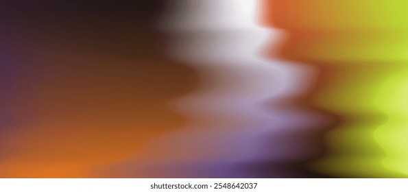 Sleek vector illustration featuring smooth, undulating gradients transitioning from deep black and purple to vibrant yellow and orange. The abstract design evokes a sense of fluid motion and dynamic.