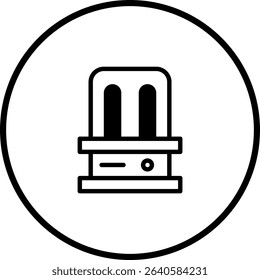 Sleek vector illustration of a humidifier icon enclosed within a bold circular frame