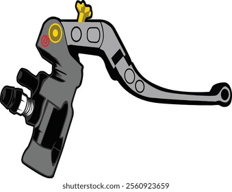 Sleek vector illustration of a motorcycle brake lever, highlighting precision design and engineering for motorsport enthusiasts