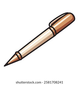 A sleek vector illustration of a stylish pen, perfect for stationery, office, or business-related designs.