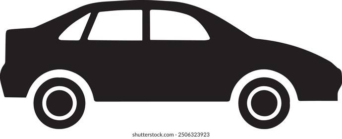 Una Imagen de Vector elegante de un coche sobre un fondo blanco sólido, diseñado para uso multiusos. El coche debe tener un aspecto moderno y limpio, con líneas suaves y detalles mínimos, adecuados para ambos 
