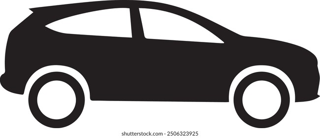 Ein schlankes Vektorbild eines Autos auf einfarbigem, weißem Hintergrund, das für die Mehrzwecknutzung entwickelt wurde. Das Auto sollte ein modernes und sauberes Aussehen haben, mit glatten Linien und minimalen Details, geeignet für beide 