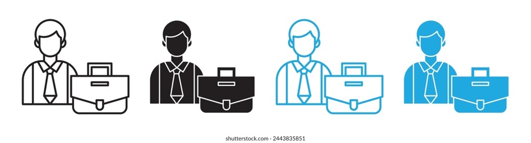 Schlanke Vektor-Logos für Geschäftsleute und Büroangestellte Perfekt für Unternehmens- und Arbeitsumgebungsthemen