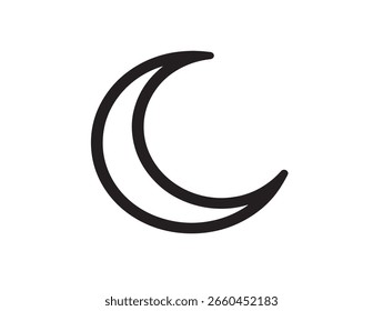 Ícone de Lua Vetorial Elegante em Design Artístico Limpo Mínimo