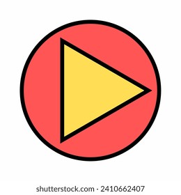 Sleek vector play button icon, symbolizing media playback, with modern simplicity and clean lines, perfect for digital interfaces, conveying ease in multimedia interactions.