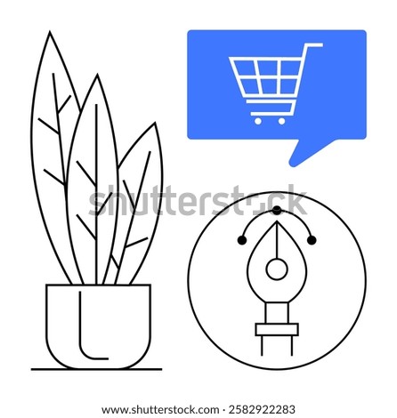Similar – Image, Stock Photo Potted plants in trolley in greenhouse