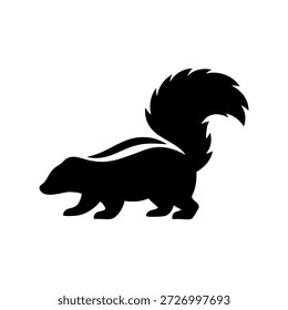 Una silueta de Vector elegante de una mofeta, perfecta para logotipos, diseños y proyectos creativos. Este gráfico de alta calidad captura las características distintivas y el encanto de este animal único