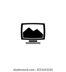 A sleek vector television icon, perfect for media projects, electronics branding, digital designs, and technology-related content.