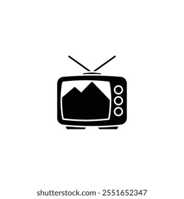A sleek vector television icon, perfect for media projects, electronics branding, digital designs, and technology-related content.