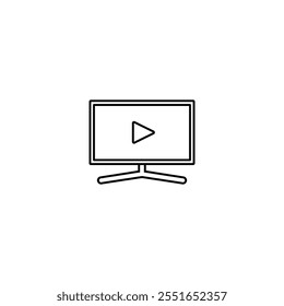A sleek vector television icon, perfect for media projects, electronics branding, digital designs, and technology-related content.