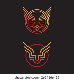Sleek Vector Wings for Corporate or Aviation Logos

