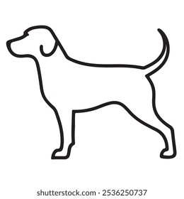 Un Vector de perro elegante y versátil, que muestra una pose juguetona y enérgica con líneas limpias y detalles mínimos. Ideal para logotipos, prendas de vestir o diseños que capturan el espíritu de un compañero leal.