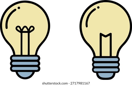 Icono de Vector plano elegante y vibrante de una bombilla brillante. Perfecto para representar ideas creativas, innovación, sesiones de lluvia de ideas, energía eléctrica e inspiración repentina. Ideal para plataformas educativas, agencias de marketing y Sitios web en tecnología creativa.