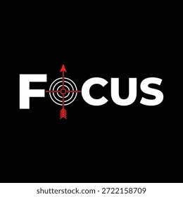 Una metáfora visual elegante para la claridad mental y el propósito, este diseño combina letras atrevidas con una diana simbólica para encarnar el enfoque nítido por láser.