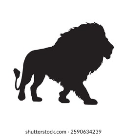 Sleek and Well-Balanced Lion Silhouette for Minimalist Creations - Lion Vector - Lion Icon
