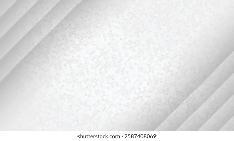 A sleek white abstract background with diagonal elements and hexagonal patterns for a modern look.