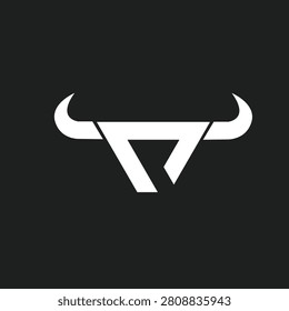 A sleek, white geometric bull head logo with prominent horns on a dark background. Ideal for branding, finance, or sports-related businesses.
