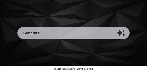 A sleek, white search bar containing the word generate prominently displayed against a contrasting black background