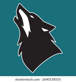 Sleek wolf howling silhouette vector
