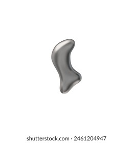 Sleek Y2K design in vector format with liquid chrome element. Reflects the fashionable atmosphere of the 2000s and is suitable for futuristic decoration. Stand-alone image on isolated background.