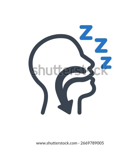 Sleep Apnea Breathing Problems Icon Isolated On White Background 
