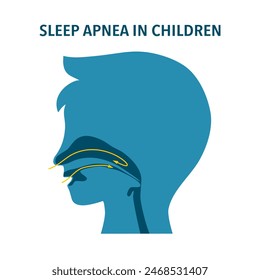 Sleep apnea in children concept. Sleep disorder.