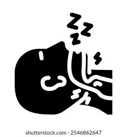 sleep apnea man disease glyph icon vector. sleep apnea man disease sign. isolated symbol illustration