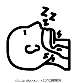 sleep apnea man disease line icon vector. sleep apnea man disease sign. isolated contour symbol black illustration