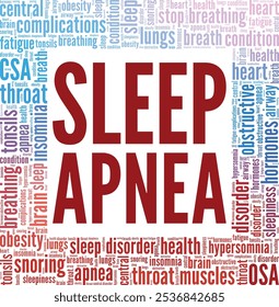 Sleep Apnea word cloud conceptual design isolated on white background.