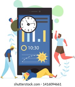 Sleep app, vector flat style design illustration