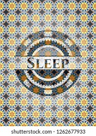 Sleep arabic badge. Arabesque decoration.