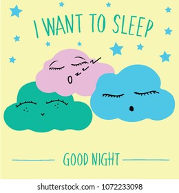 sleep art vector 