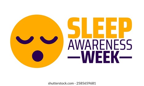 Sleep Awareness Week background banner or poster design template. observed every year in March. Holiday concept. Use to any Template, card, poster, placard, template.