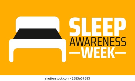 Sleep Awareness Week background banner or poster design template. observed every year in March. Holiday concept. Use to any Template, card, poster, placard, template.