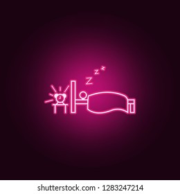 sleep away outline icon. Elements of Lazy in neon style icons. Simple icon for websites, web design, mobile app, info graphics