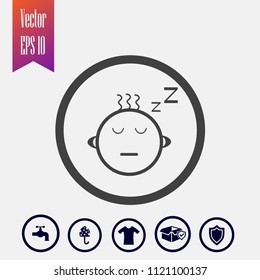 Sleep Baby Icon Vector