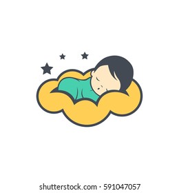 Sleep baby logo vector