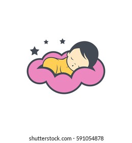 Sleep baby logo vector