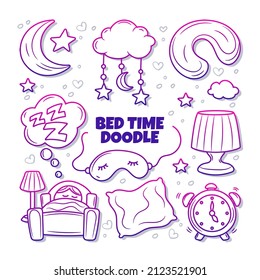 Sleep badtime element collection with gradient outline style